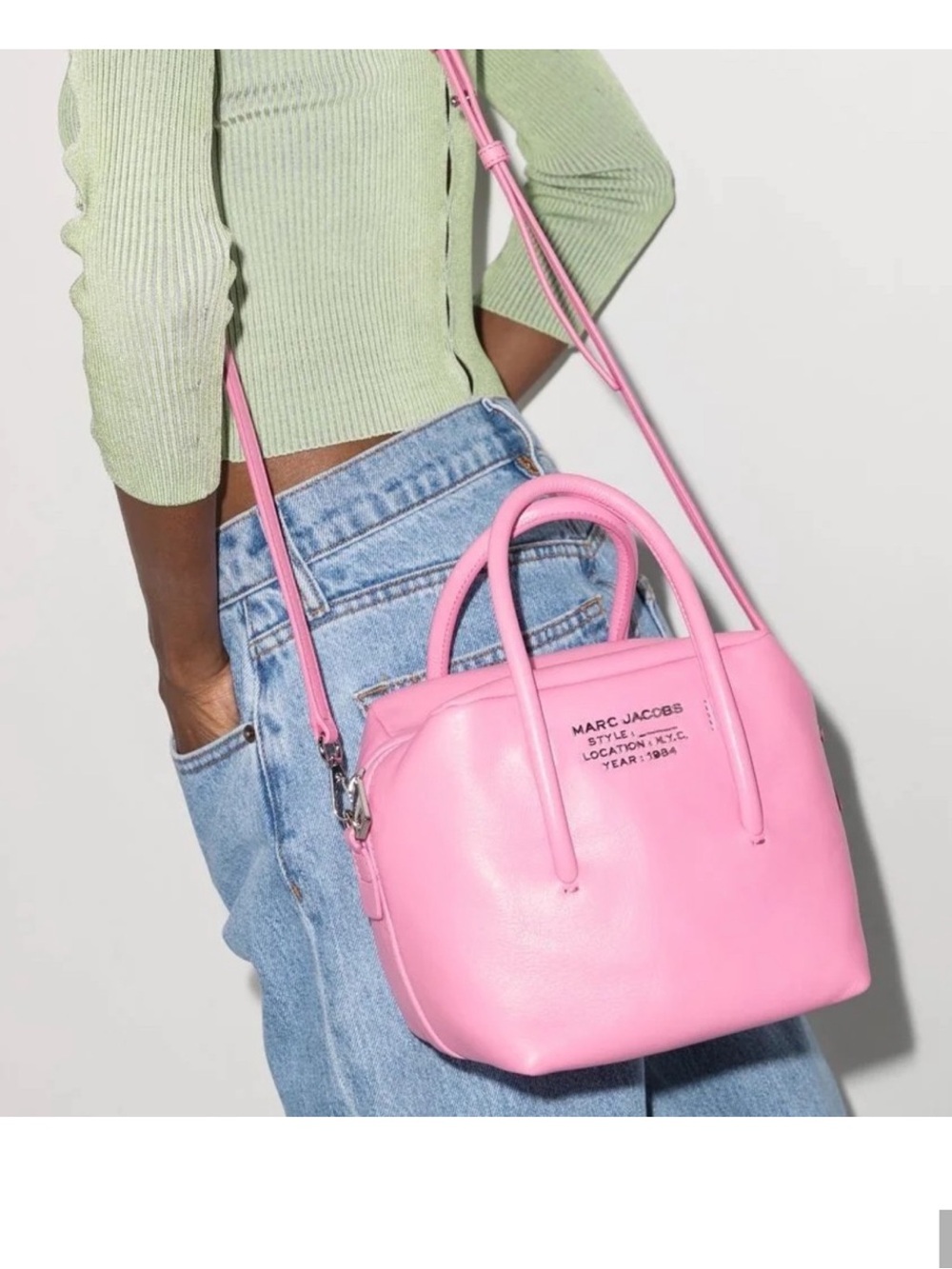 Marc Jacobs Pink Calfskin The Duet Mini Satchel Morning Glory